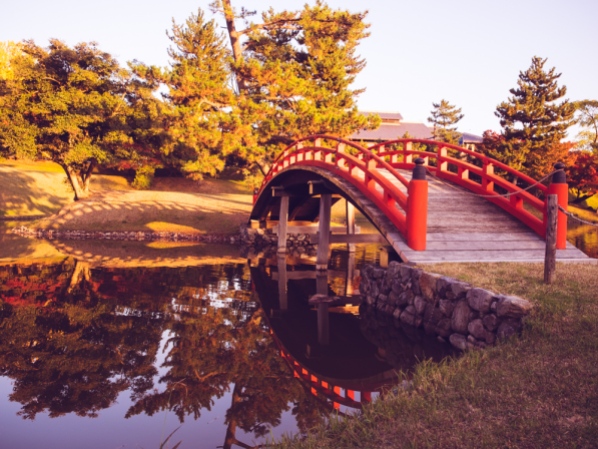 Bridge at Old Daijoin Temple Garden, Nara